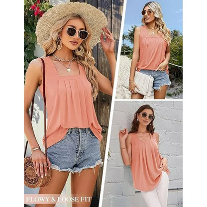 Women's Sleeveless Square Neck Blouse