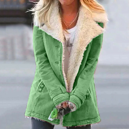 Women's Sherpa Fleece Jacket - Fashinoza