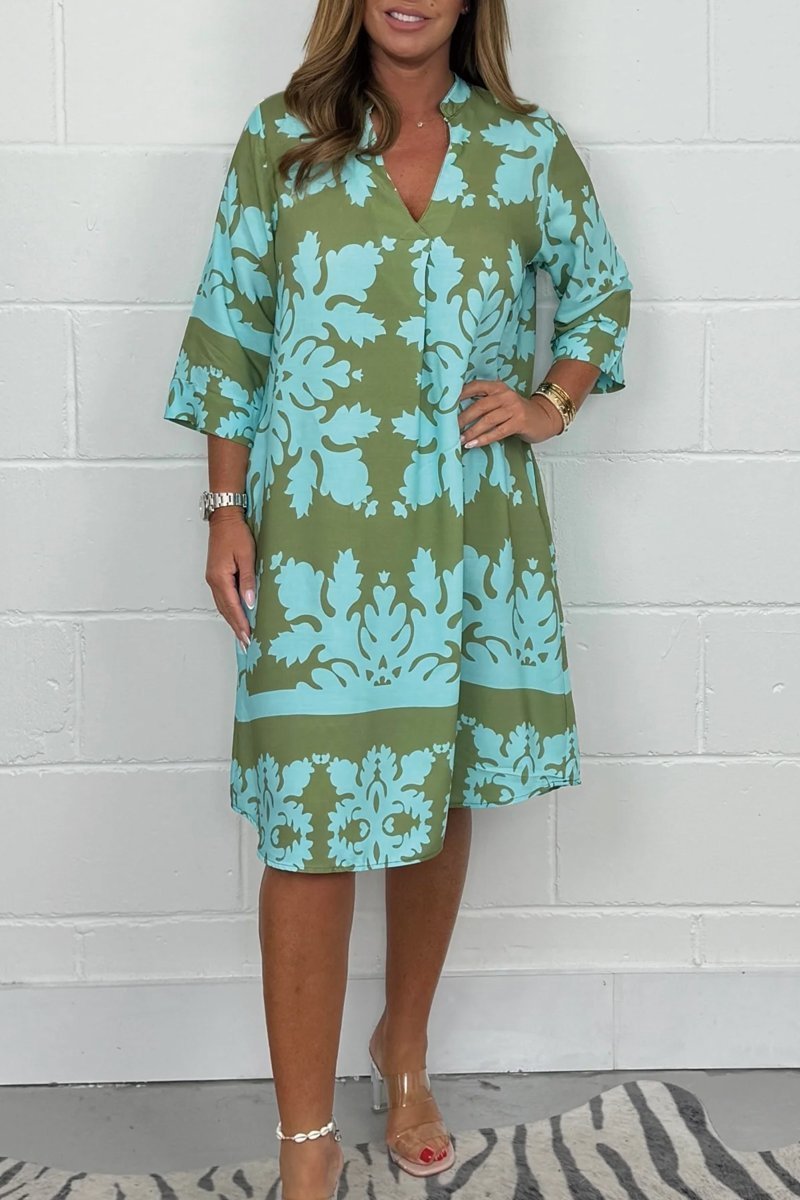 Women's Summer Dress Decorative Border Hem - Fashinoza