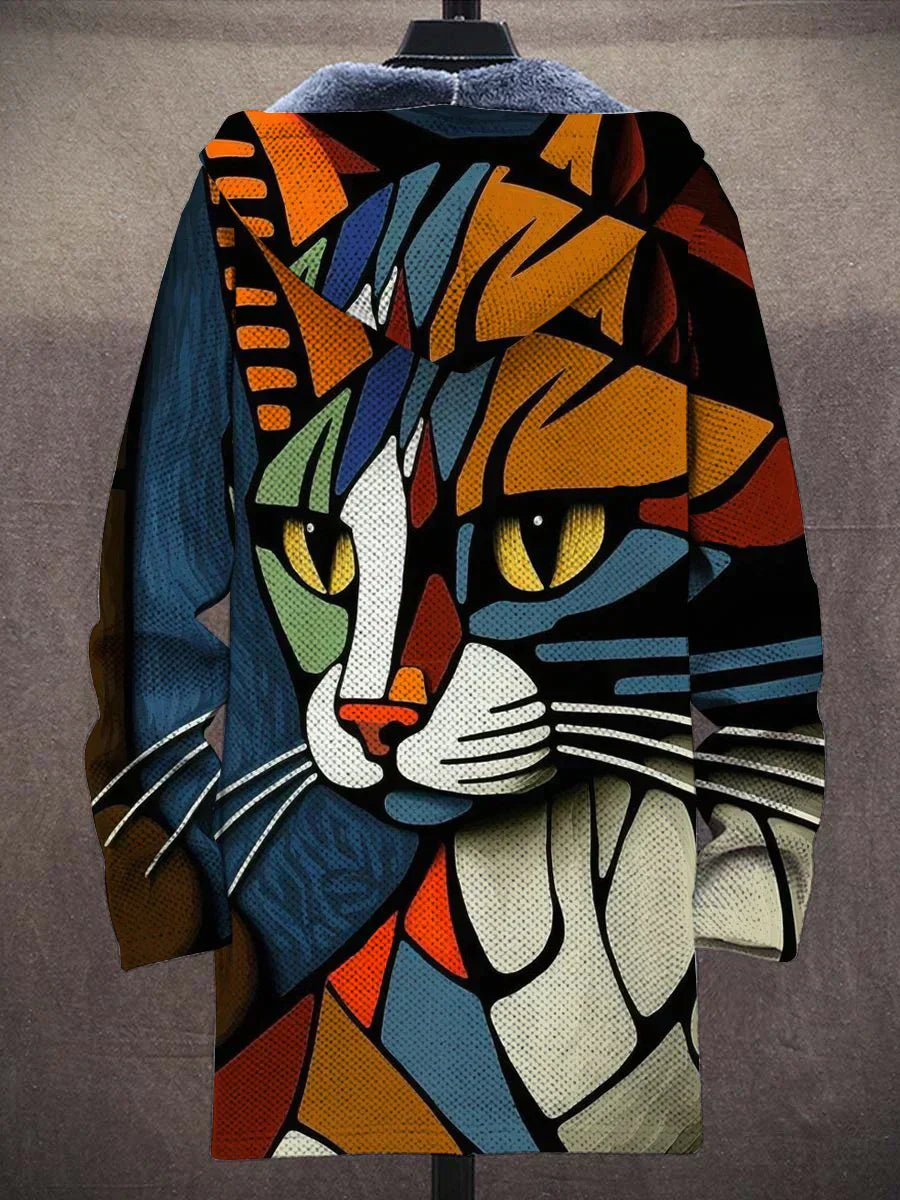 Women's Casual Cat Pattern Jacket Lightweight