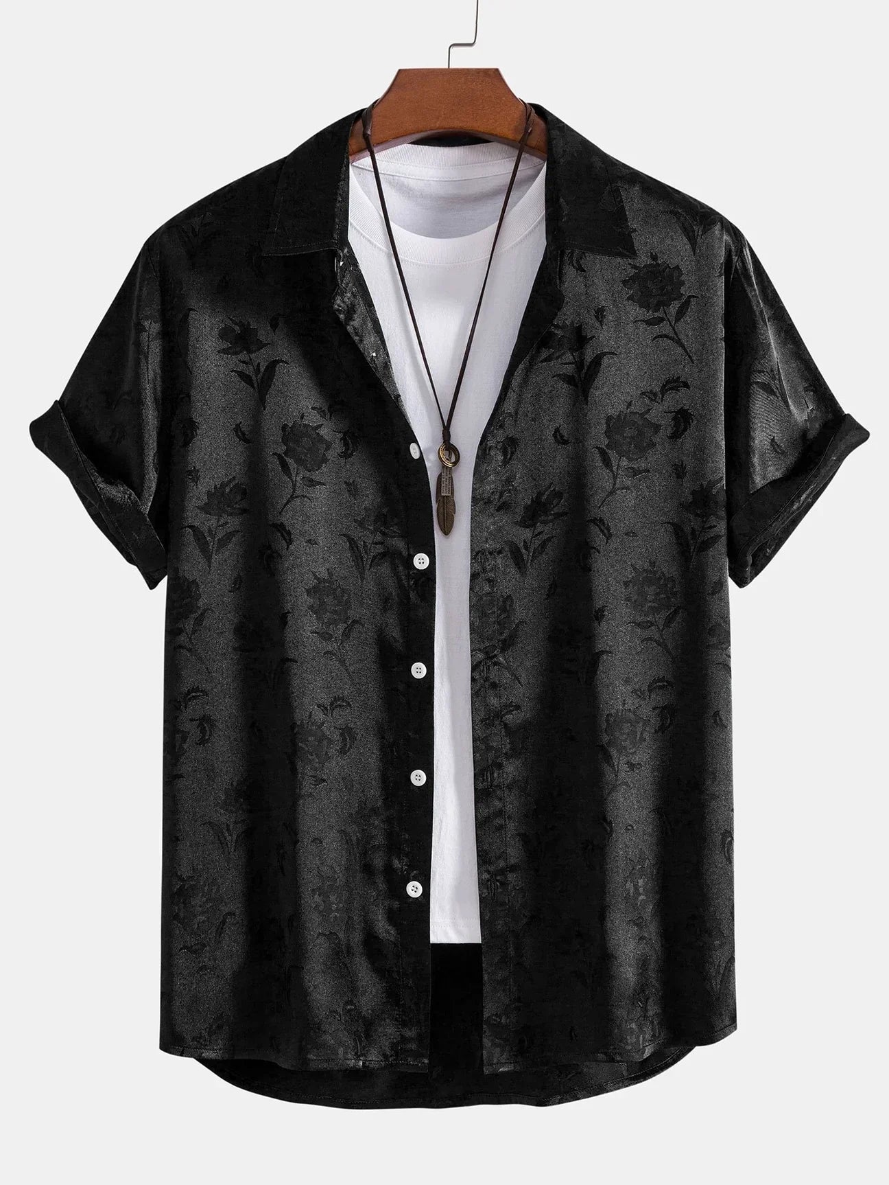 Women's Floral Bloom Shirt Midnight Rose - 
Fashinoza