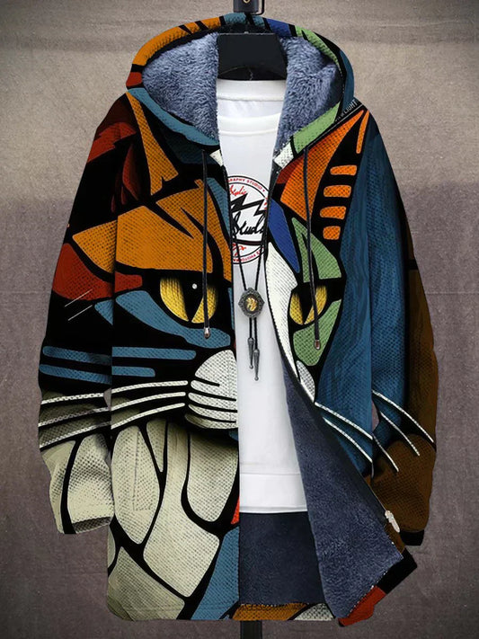 Women's Casual Cat Pattern Jacket Lightweight - Fashinoza