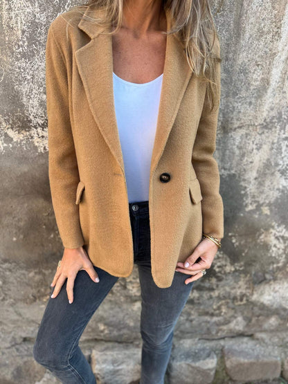 Women's Wool Coat Warm Outerwear Black