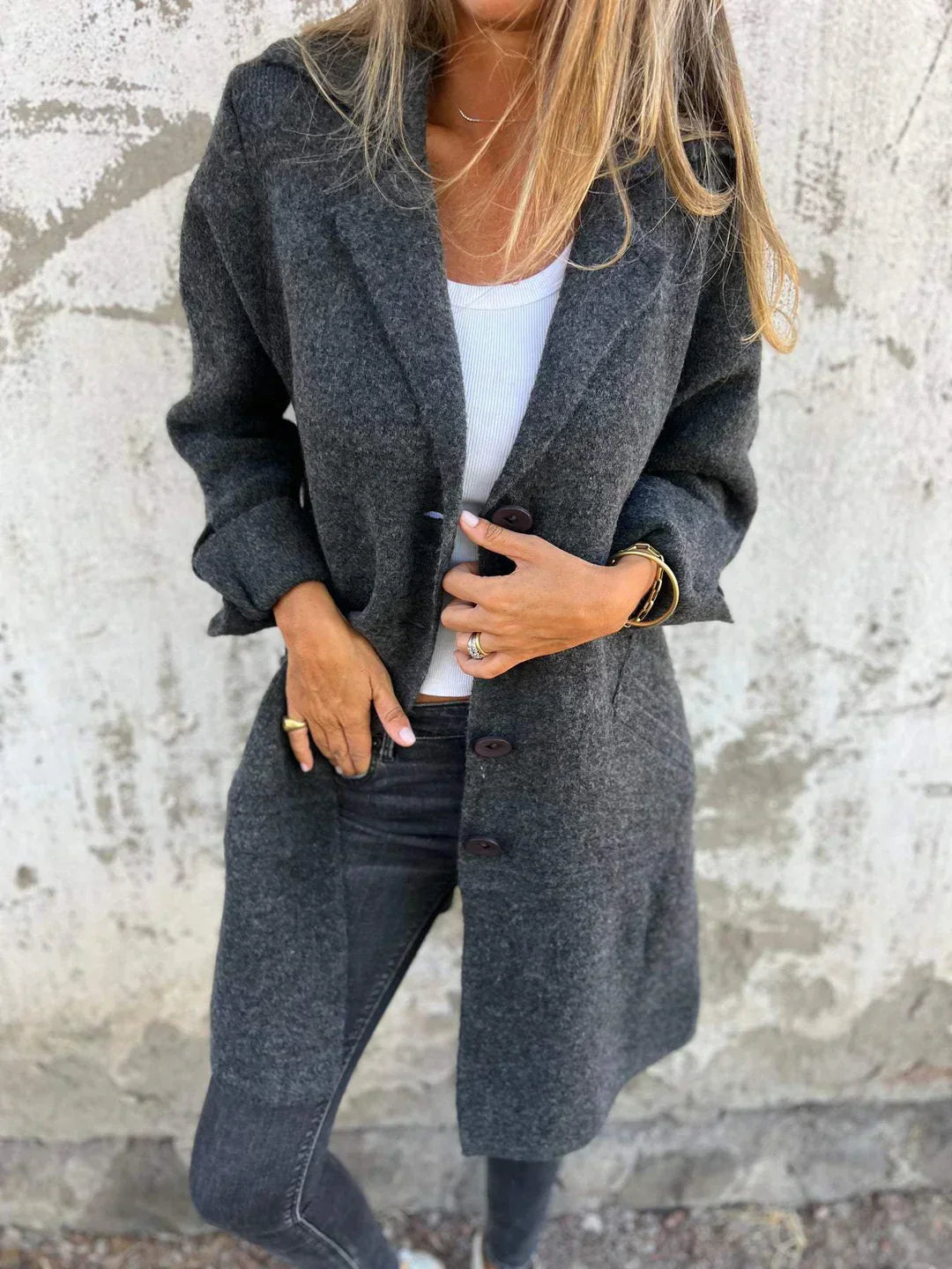 Women's Wool Lapel Coat