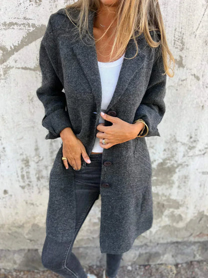 Women's Wool Lapel Coat