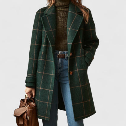 Classic Checked Winter Trench Coat