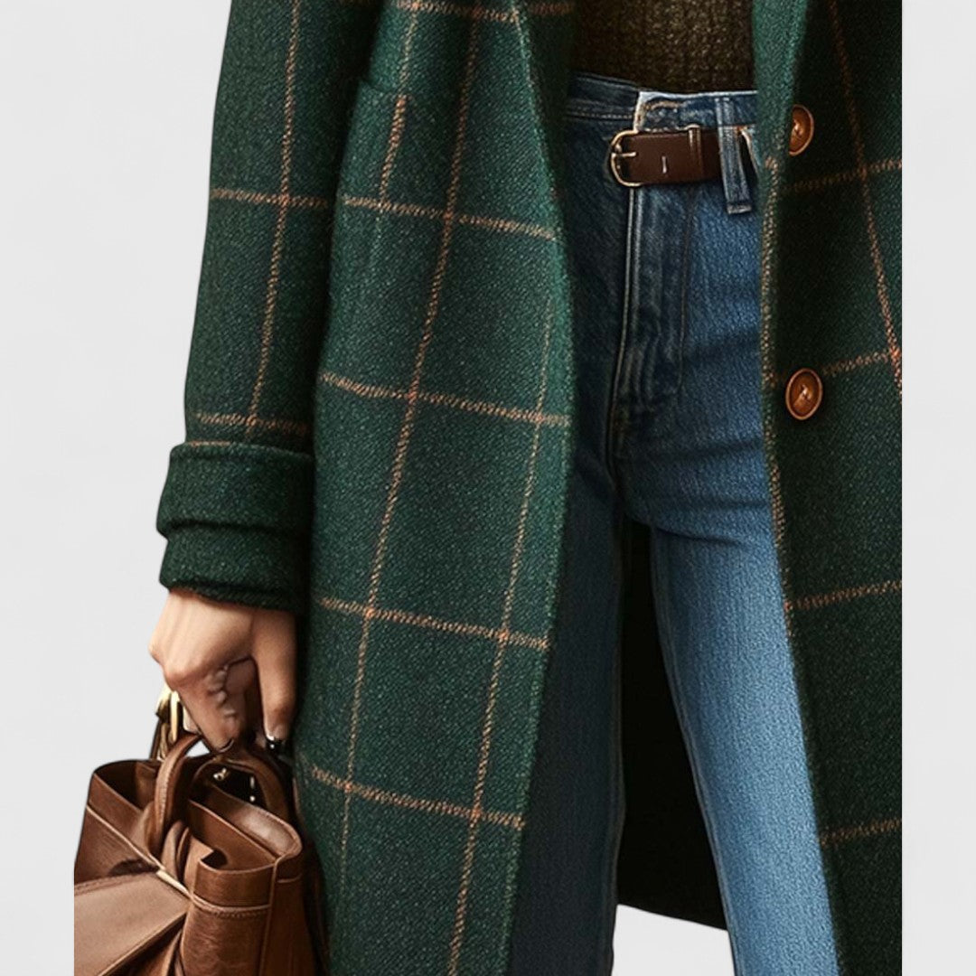 Classic Checked Winter Trench Coat