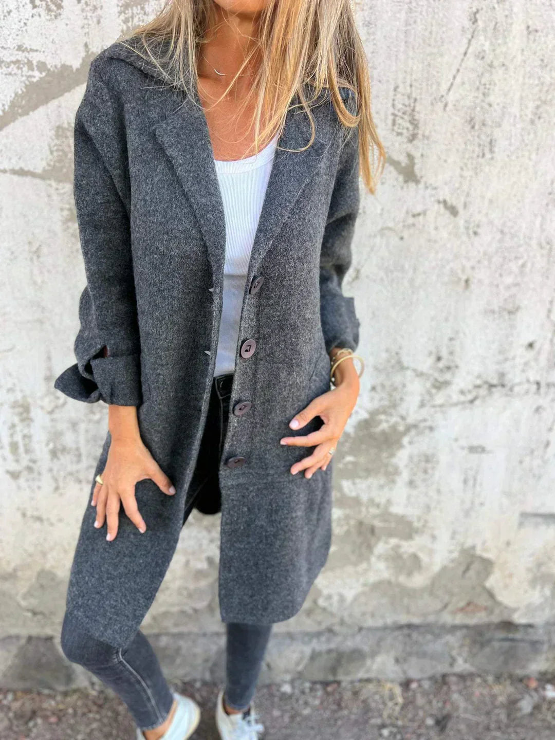 Women's Wool Lapel Coat