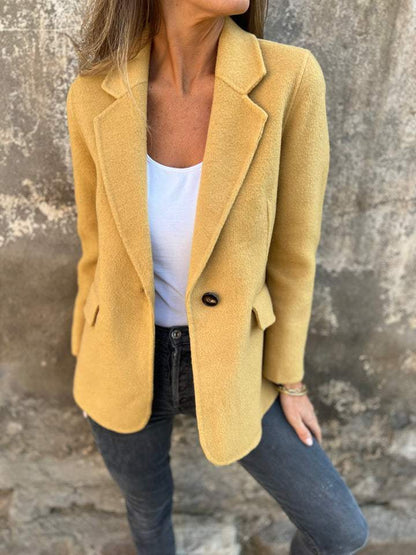 Women's Wool Coat Warm Outerwear Black