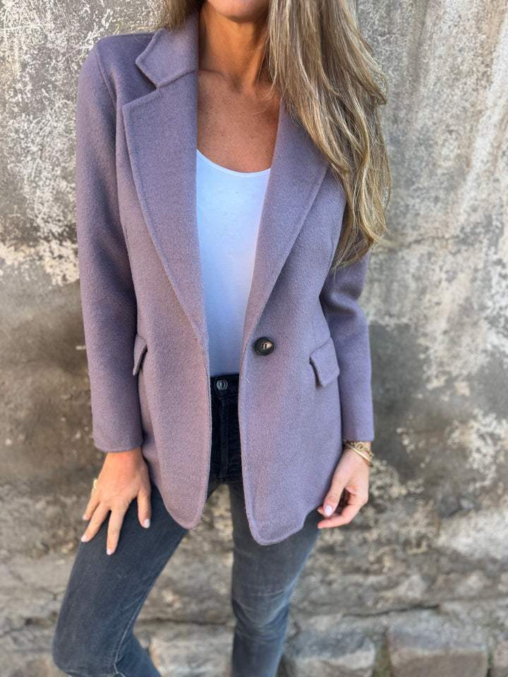 Women's Wool Coat Warm Outerwear Black