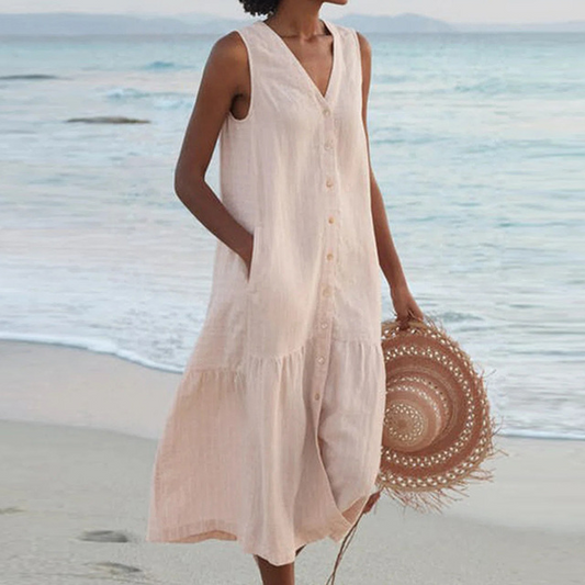 Women's Sleeveless Midi Dress - Fashinoza