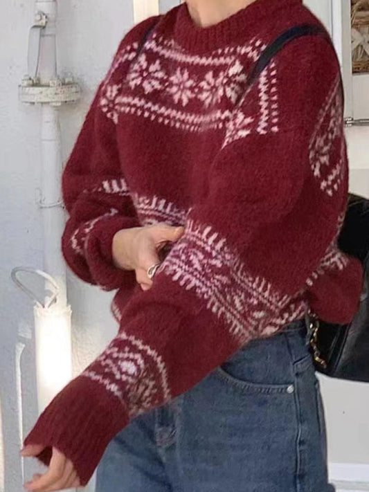 Women's Fair Isle Crew Neck Sweater - Vonnera