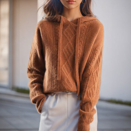 Women's Relaxed Fit Drawstring Hoodie - Fashinoza