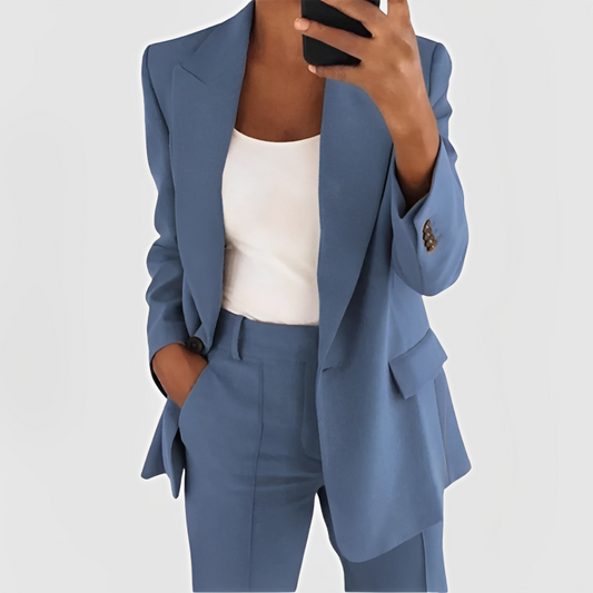 Women's Relaxed Fit Blazer Set - Fashinoza