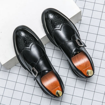 Men's Leather Monk Strap Dress Loafers - Vonnera