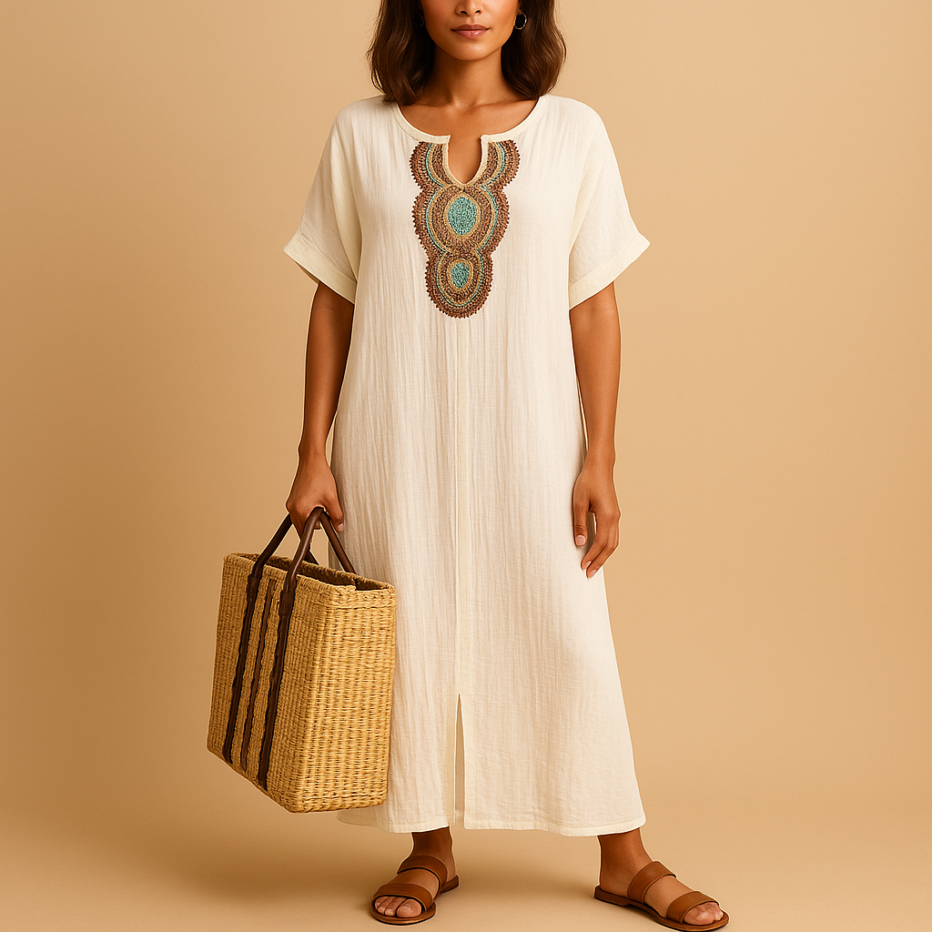 Women's Summer Kaftan Dress Airy Flowy - 
Fashinoza