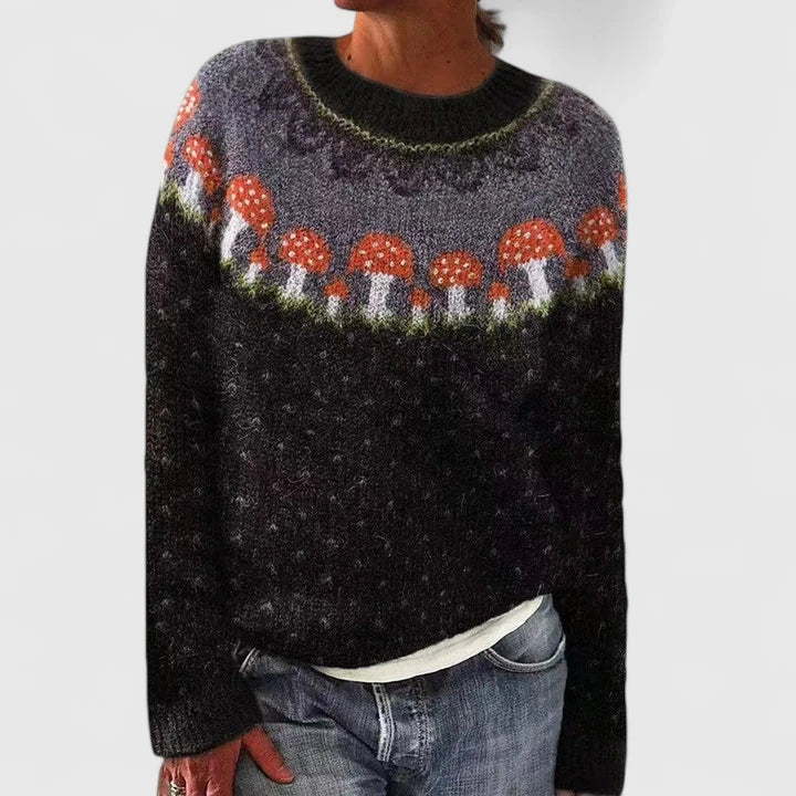 Women’s Mushroom Pattern Knit Sweater