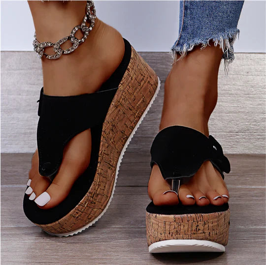 Cleo Women's Cork Wedge Sandals - Fashinoza