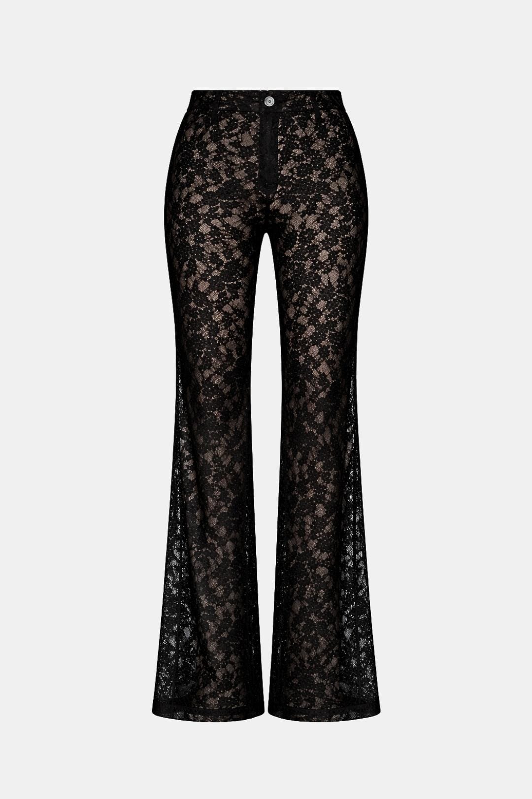 Women's High Waisted Lace Flare Pants - Fashinoza
