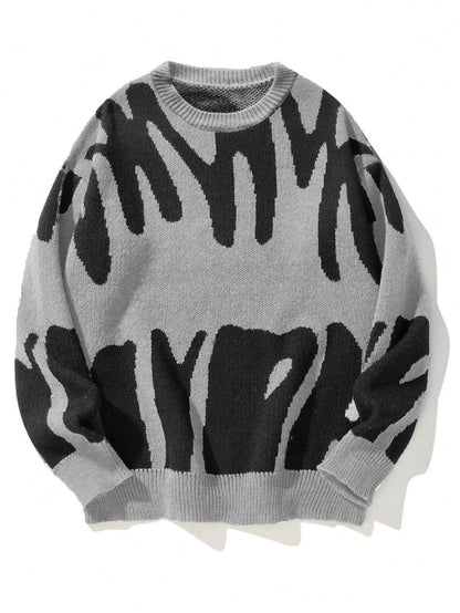 Women's Oversized Crewneck Graphic Sweater - Fashinoza