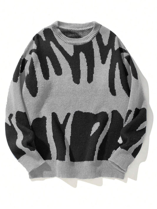 Women's Oversized Crewneck Graphic Sweater - Fashinoza