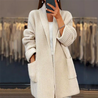 Women's Oversized Open Front Cardigan - Fashinoza