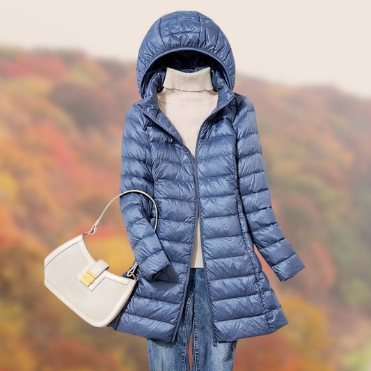 Women's Lightweight Hooded Puffer Coat - Fashinoza