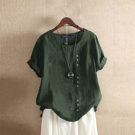 Women's Casual Button Down Blouse - Fashinoza