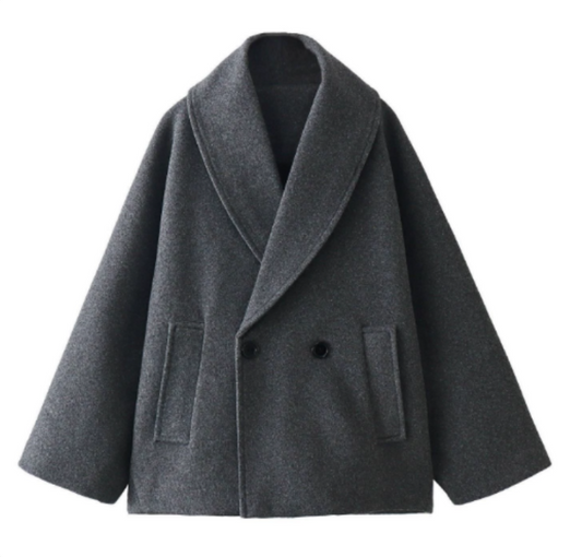 Women's Double Breasted Oversized Coat - Fashinoza