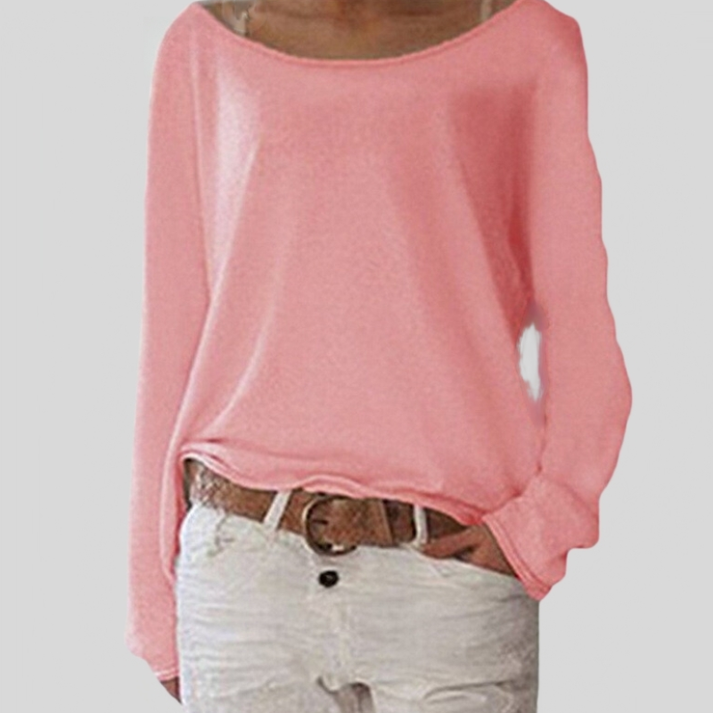 Women's Long Sleeve Relaxed Fit Sweater - Fashinoza