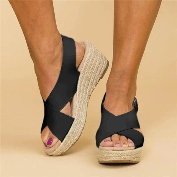 Women's Espadrille Wedge Sandals Cross Straps