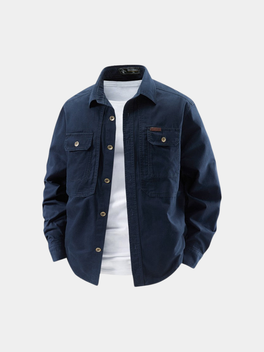Men's Utility Shirt Button-Down Cotton - Fashinoza