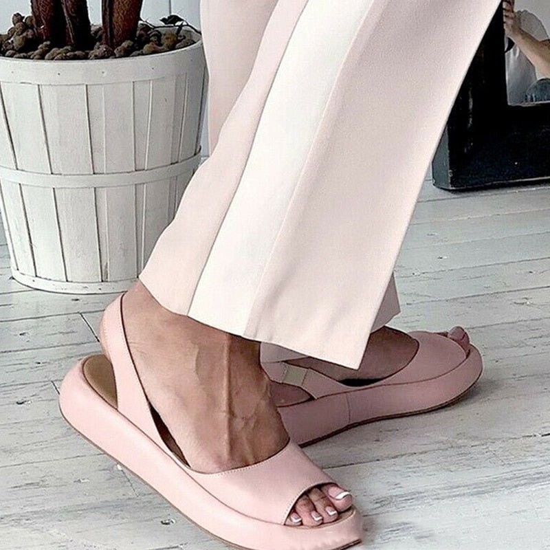 Orthopedic Open Toe Slingback Sandals Women Casual Flat Thick Sole Slippers