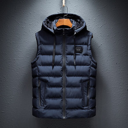 Men's Quilted Puffer Vest Hooded - Fashinoza