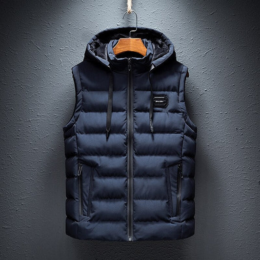 Men's Quilted Puffer Vest Hooded - Fashinoza