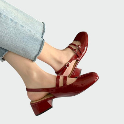 Women's Mary Jane Pumps Patent Block Heel