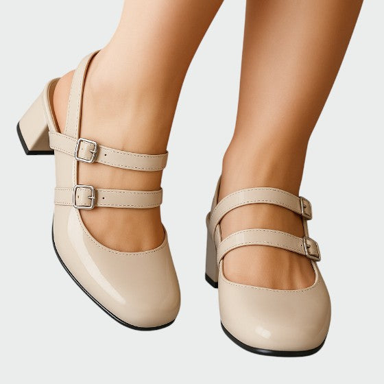 Women's Mary Jane Pumps Patent Block Heel