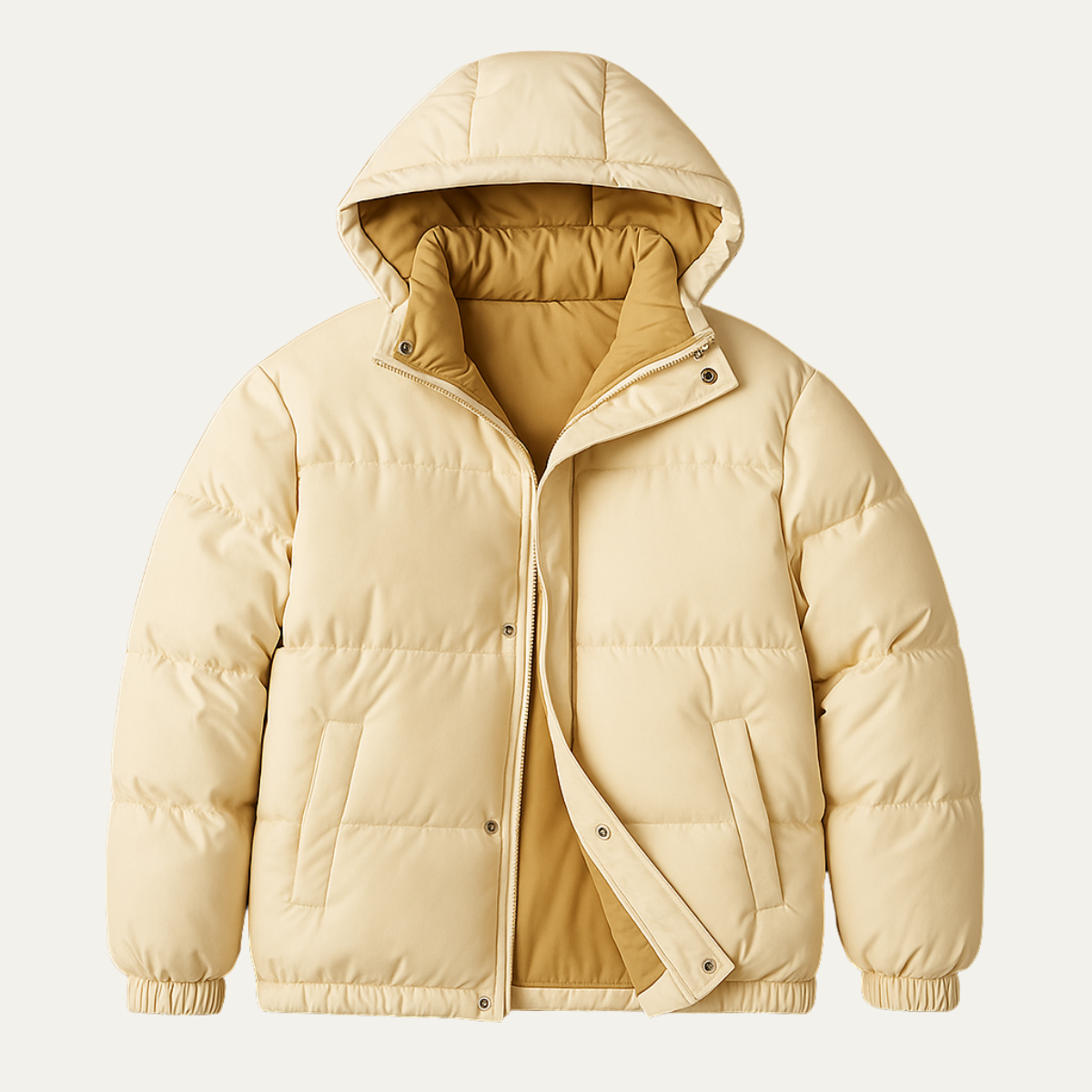 Men's Quilted Puffer Jacket Warm Hooded Winter Coat - Fashinoza