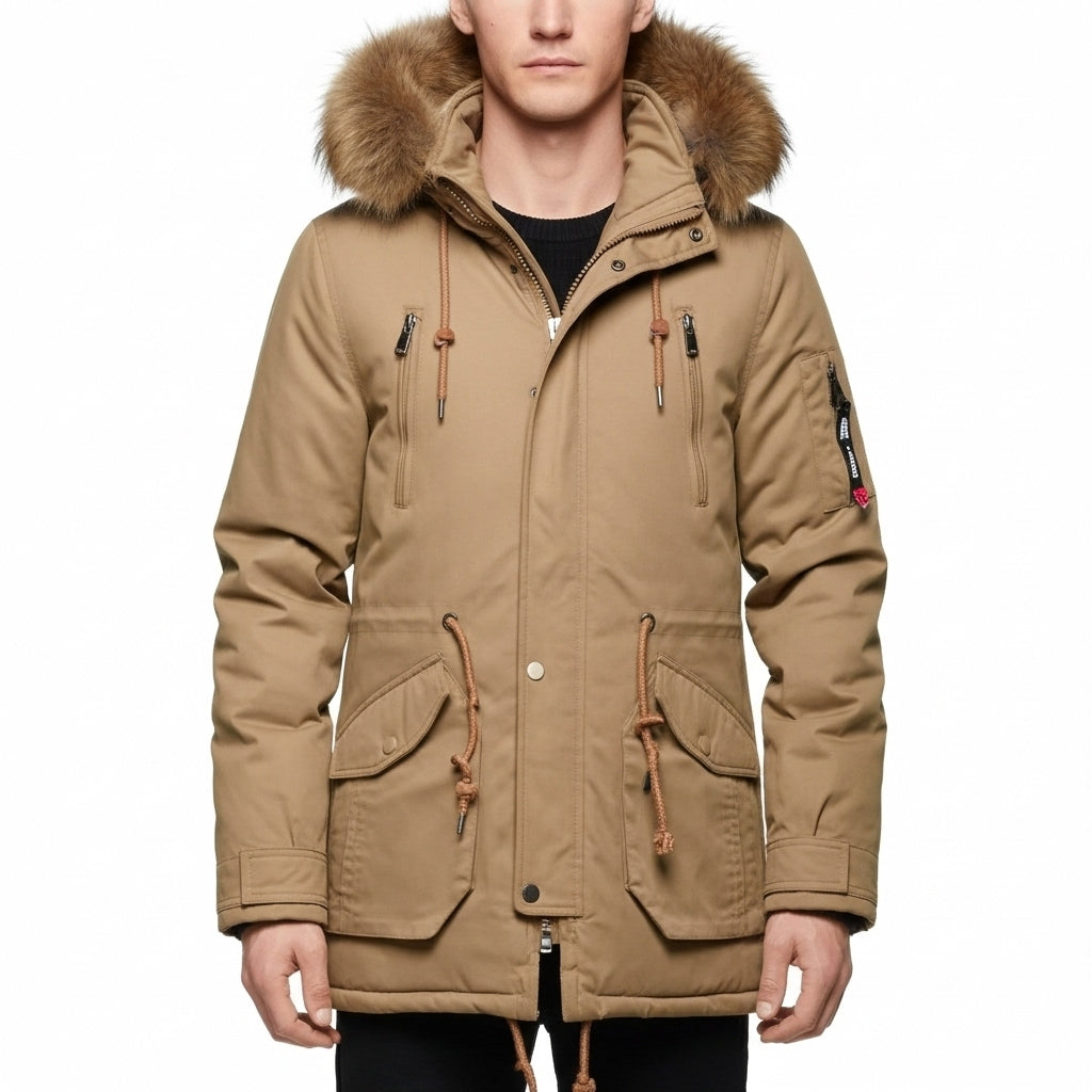 Men's Camouflage Hooded Parka Waterproof Velvet Jacket