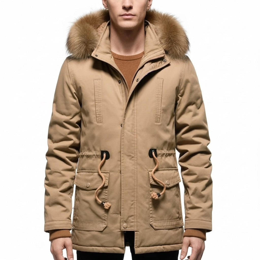 Men's Camouflage Hooded Parka Waterproof Velvet Jacket