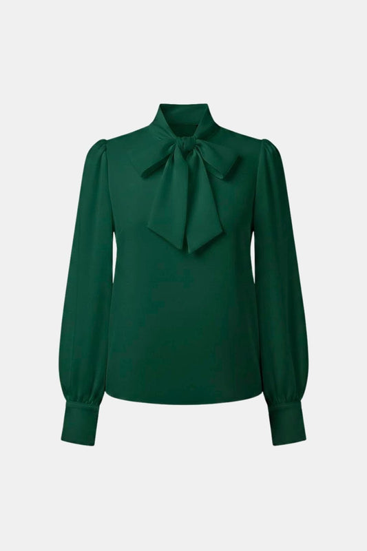Women's Long Sleeve Tie Neck Blouse - Fashinoza