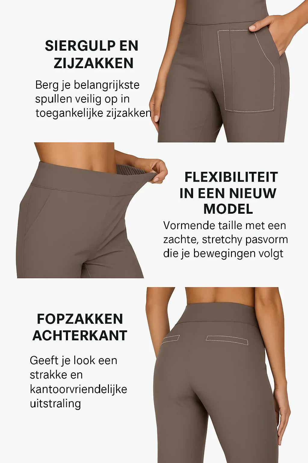 High-Waist Straight-Leg Performance Pants