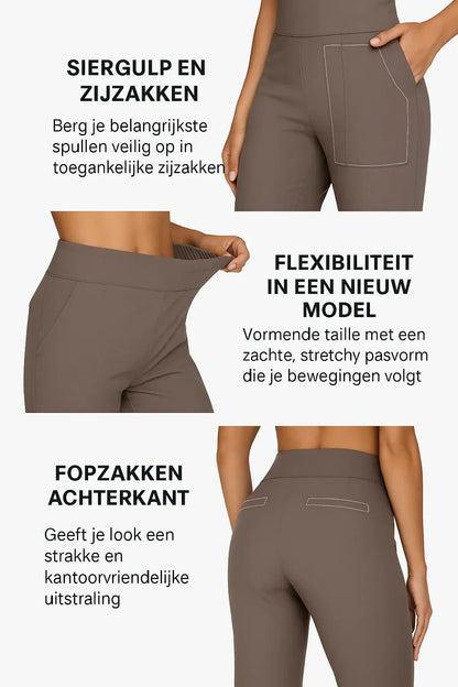 High-Waist Straight-Leg Performance Pants