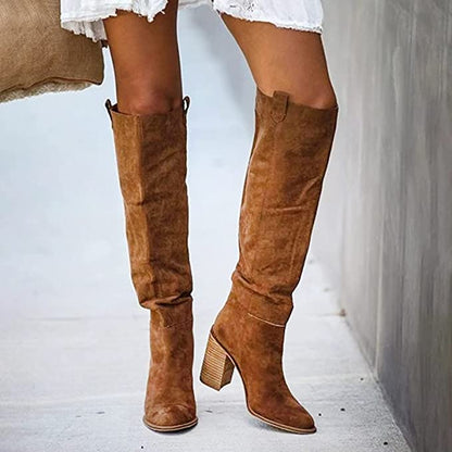 Classic Knee-High Heeled Boots