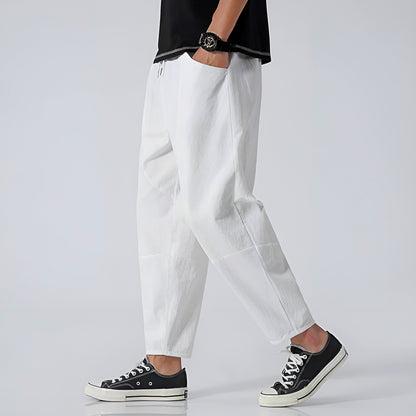 Men's Drawstring Cropped Pants - Fashinoza