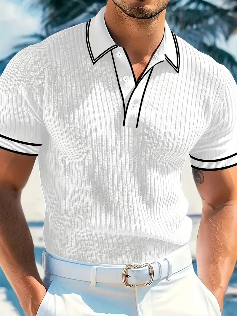 Image of Kris | Men's Ribbed Polo Shirt
