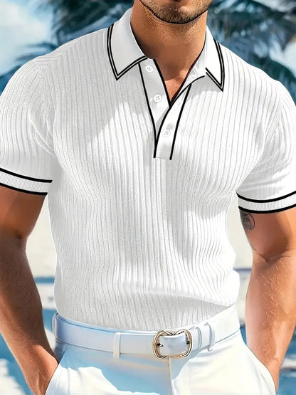 Image of Kris | Men's Ribbed Polo Shirt