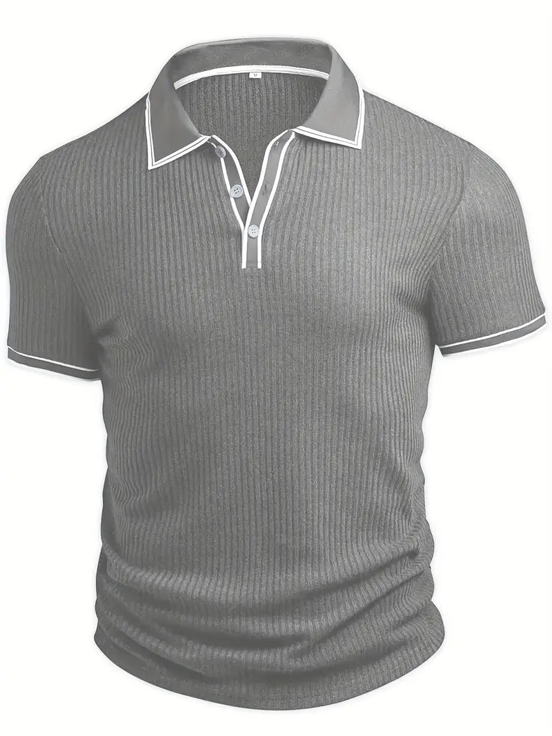 Image of Kris | Men's Ribbed Polo Shirt