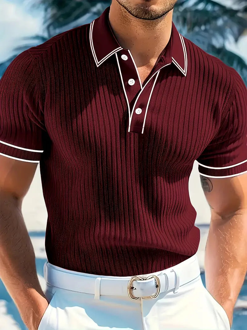 Image of Kris | Men's Ribbed Polo Shirt