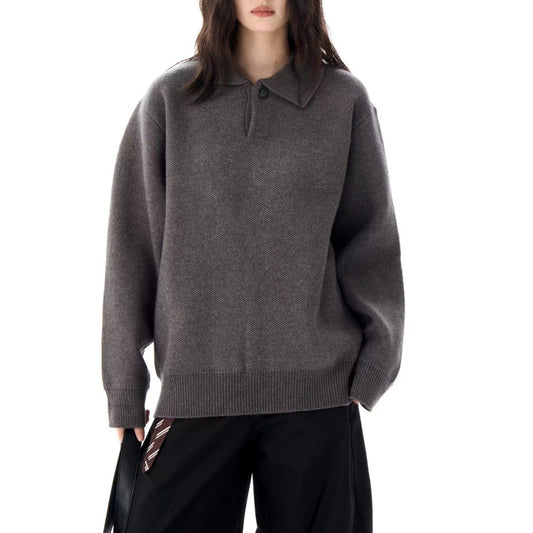 Women's Collared Pullover Sweater - Fashinoza